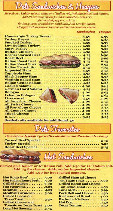 Neli’s Deli menu 1